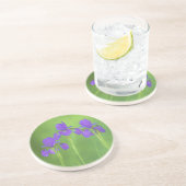 Dessous De Verre En Grès Peinture Iris Violet - Art Fleur Originale (Côté)