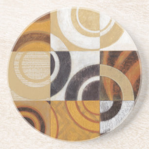 Dessous De Verre En Grès Peinture moderne avec les motifs circulaires