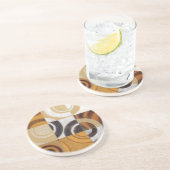 Dessous De Verre En Grès Peinture moderne avec Motifs circulaires (Côté)