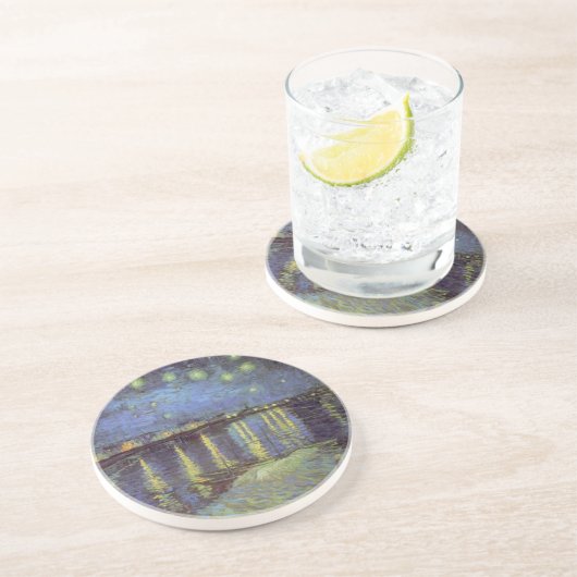 Dessous De Verre En Grès Peinture nocturne étoilée de Van Gogh (Côté)