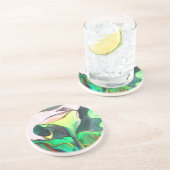 Dessous De Verre En Grès Peinture originale aquarelle Lys d'Arum (Côté)