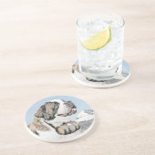 Dessous De Verre En Grès Peinture Saint Bernard - Cute Original Chien Art (Côté)