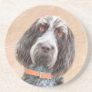 Dessous De Verre En Grès Peinture Spinone Italiano - Belle Art Original Chi