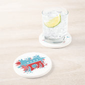 Dessous De Verre En Grès Peinture Splatz Démocrate Donkey (Côté)