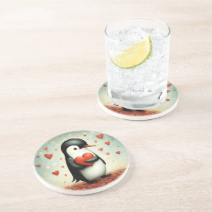 Dessous De Verre En Grès Penguin Love 1