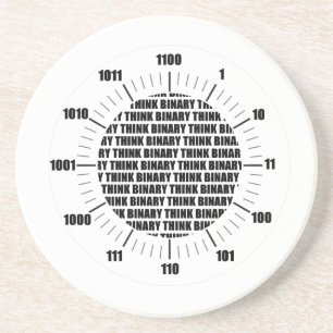 Dessous De Verre En Grès Pensez l'horloge binaire (l'humour de geek)