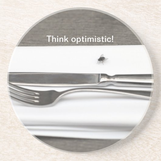Dessous De Verre En Grès Pensez optimiste! (Devant)