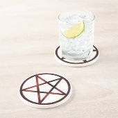 Dessous De Verre En Grès Pentacle autel - Rouge (Côté)