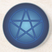 Dessous De Verre En Grès Pentacle bleu profond (Devant)