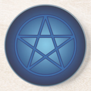 Dessous De Verre En Grès Pentacle bleu profond