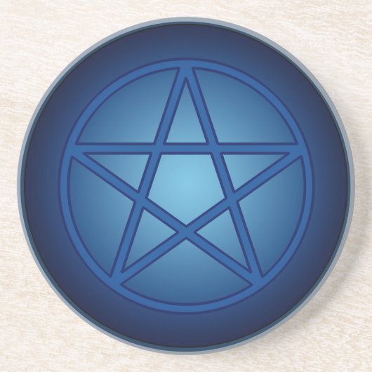 Dessous De Verre En Grès Pentacle bleu profond (Devant)