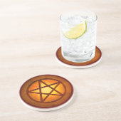Dessous De Verre En Grès Pentacle Red Fire (Côté)