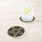 Dessous De Verre En Grès Pentagramme doré (Côté)