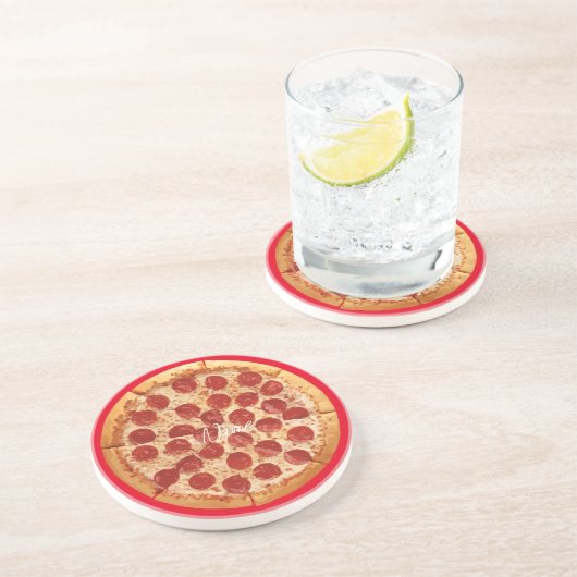 Dessous De Verre En Grès Pepperoni Pizza Thunder_Cove (Côté)