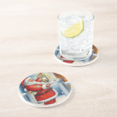 Dessous De Verre En Grès Père Noël 001 (Côté)
