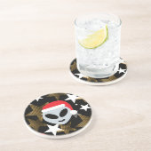 Dessous De Verre En Grès père Noël alien emoji (Côté)