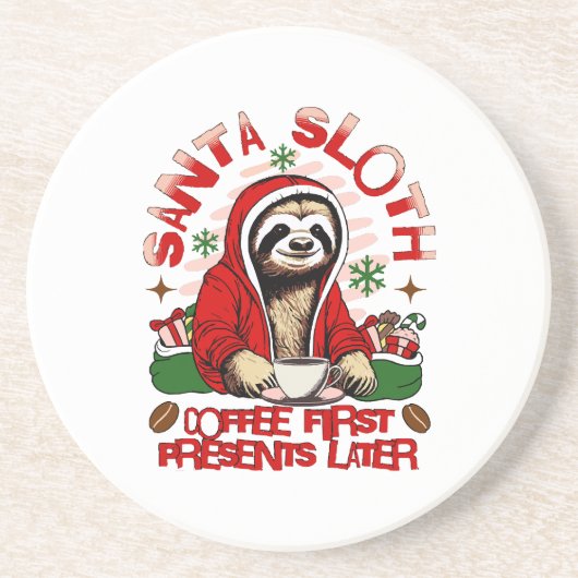 Dessous De Verre En Grès Père Noël café paresseux (Devant)