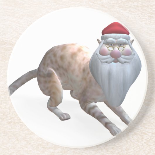 Dessous De Verre En Grès Père Noël Cat (Devant)