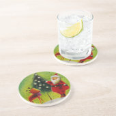 Dessous De Verre En Grès Père Noël et son renne (Côté)
