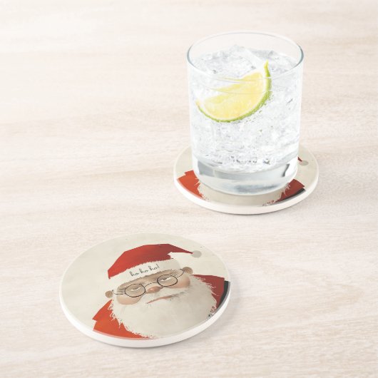 Dessous De Verre En Grès Père Noël fatigué (Côté)