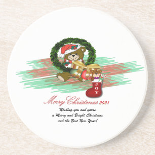 Dessous De Verre En Grès Père Noël Joy Sock Dessous de verre de grès de Noë