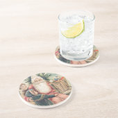 Dessous De Verre En Grès Père Noël Joyeux Noël (Côté)