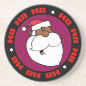 Dessous De Verre En Grès Père Noël noir (Devant)