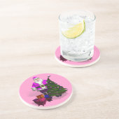 Dessous De Verre En Grès Père Noël rose (Côté)