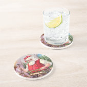 Dessous De Verre En Grès Père Noël vintage (Côté)
