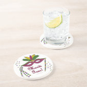 Dessous De Verre En Grès Perles de plumes Mardi Gras (Côté)