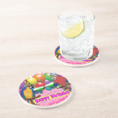 DESSOUS DE VERRE EN GRÈS PERROQUETS D'ANNIVERSAIRE (Côté)