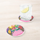 DESSOUS DE VERRE EN GRÈS PERROQUETS DE FÊTE (Côté)