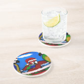 DESSOUS DE VERRE EN GRÈS PERROQUETS DE FÊTE (Côté)