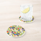 Dessous De Verre En Grès Perroquets et palmettes (Côté)