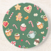 Dessous De Verre En Grès Personalized Christmas Baking Pattern (Devant)