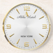 Dessous De Verre En Grès Personalized Hotel Name Luxury Gold Silver (Devant)