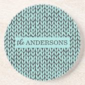 Dessous De Verre En Grès Personalized Knit Pattern Sandstone Coaster (Devant)