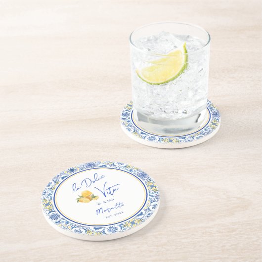 Dessous De Verre En Grès Personalized Mediterranean Tile Newlywed Home (Côté)