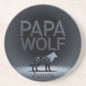 Dessous De Verre En Grès Personalized Papa Wolf Nature Silhouette (Devant)