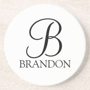 Dessous De Verre En Grès Personalized Script Monogram and Name