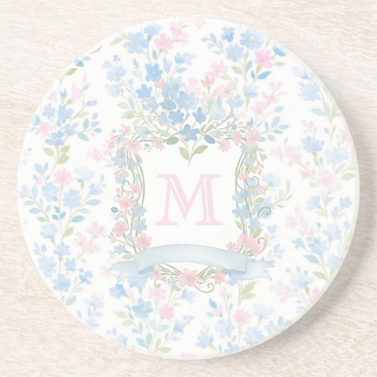 Dessous de verre en grès personnalisé avec monogra (Devant)