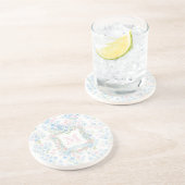 Dessous de verre en grès personnalisé avec monogra (Côté)