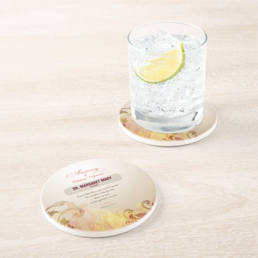 Dessous De Verre En Grès Personnalisé Nom et année Nun, 60e Anniversaire Re (Côté)