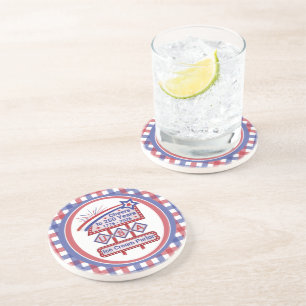 Dessous De Verre En Grès Personnalisé USA 250–Marquise Rétro Patriotique