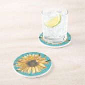 Dessous De Verre En Grès Personnaliser la fleur de pavot rouge (Côté)