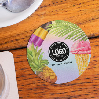 Dessous De Verre En Grès Personnaliser l'artsy aquarelle thème crème glacée