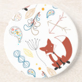 Dessous De Verre En Grès Personnaliser le Motif Woodland Fox moderne (Devant)