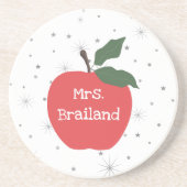 Dessous De Verre En Grès Personnaliser le nom du professeur personnalisé po (Devant)