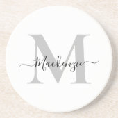 Dessous De Verre En Grès Personnaliser le nom initial du monogramme (Devant)