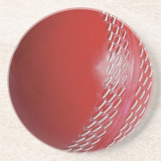Dessous De Verre En Grès Personnaliser rouge de balle de cricket avec votre (Devant)